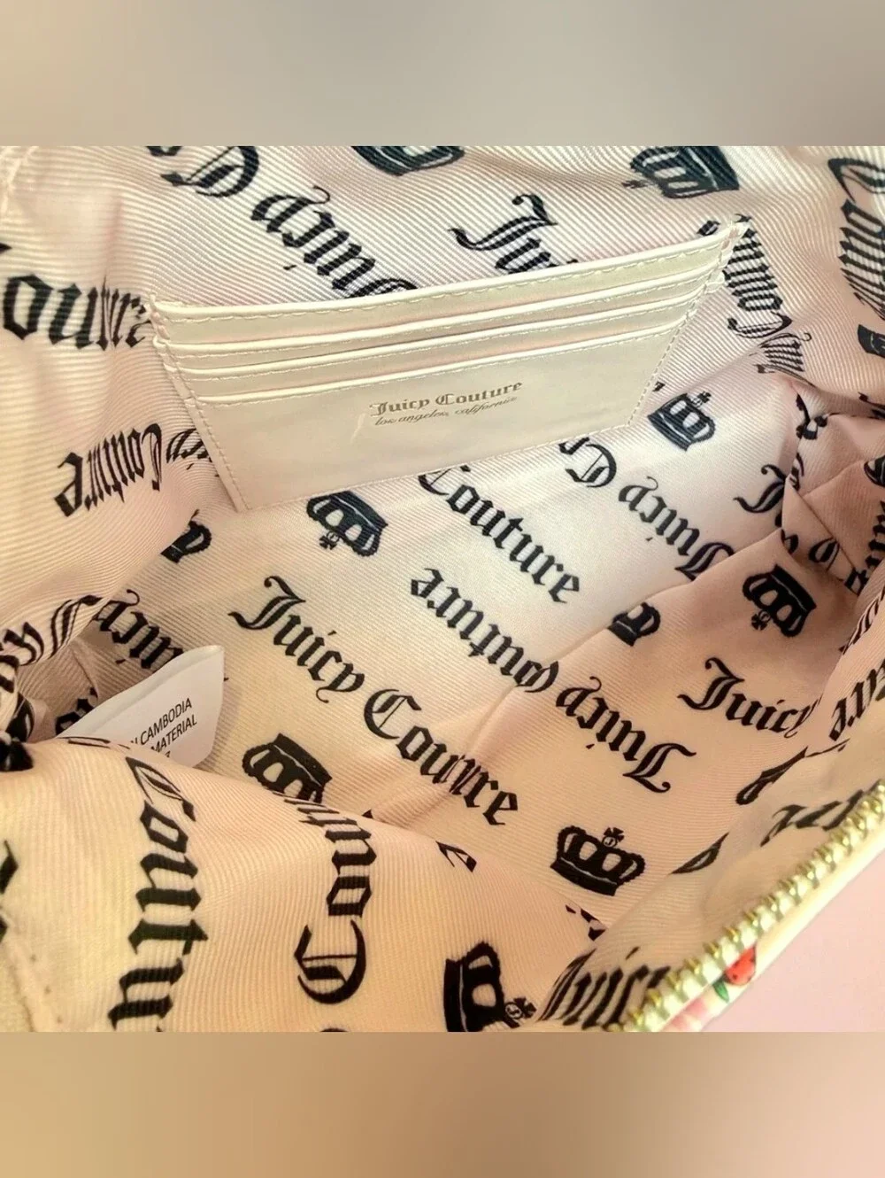 Juicy Couture Sweet Strawberry Triangle Gusset Pouch Wristlet